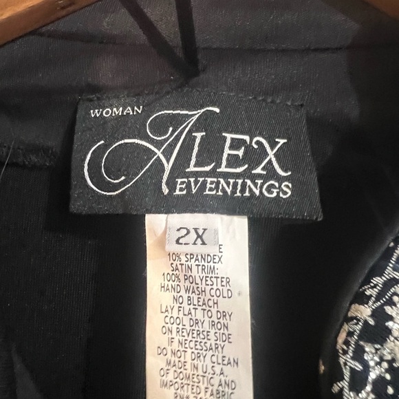 ALEX EVENINGS Full Zip Jacket Top Plus Size 2X Glitter Knit - Picture 3 of 4